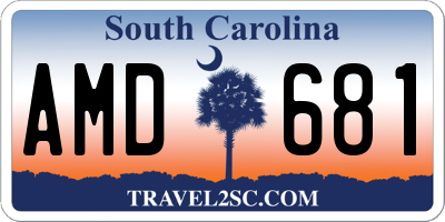 SC license plate AMD681