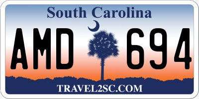 SC license plate AMD694