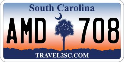 SC license plate AMD708