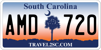 SC license plate AMD720