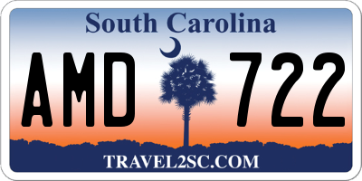 SC license plate AMD722