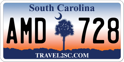SC license plate AMD728