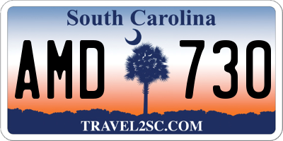 SC license plate AMD730