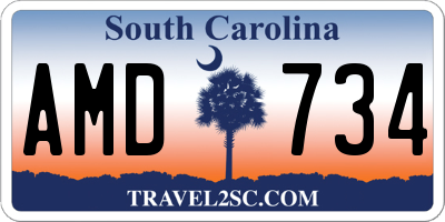 SC license plate AMD734