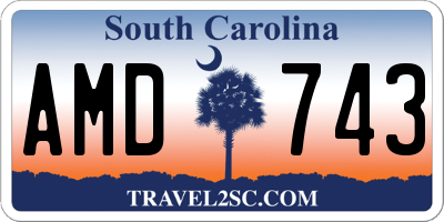 SC license plate AMD743