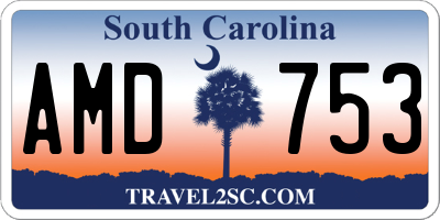SC license plate AMD753