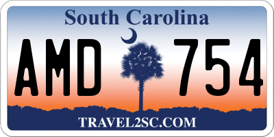 SC license plate AMD754