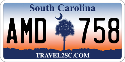 SC license plate AMD758