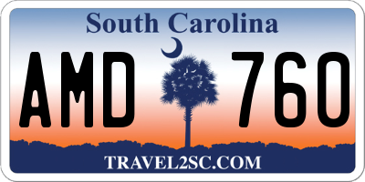 SC license plate AMD760