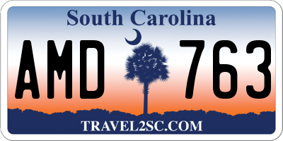 SC license plate AMD763