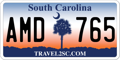 SC license plate AMD765