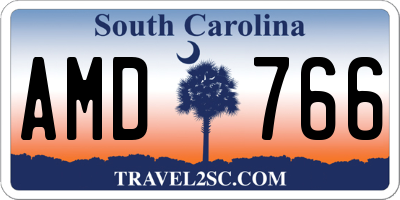 SC license plate AMD766