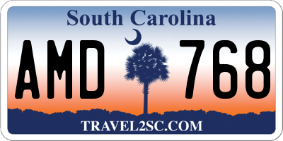 SC license plate AMD768