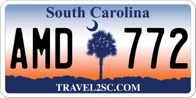 SC license plate AMD772