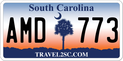 SC license plate AMD773