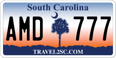 SC license plate AMD777