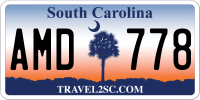SC license plate AMD778