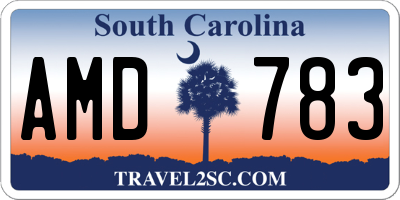 SC license plate AMD783