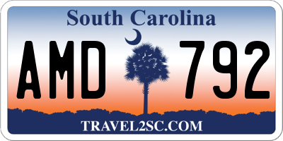 SC license plate AMD792