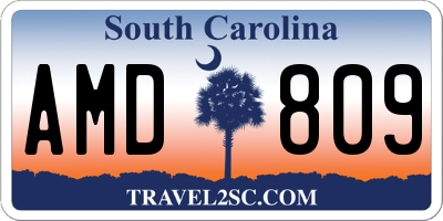 SC license plate AMD809