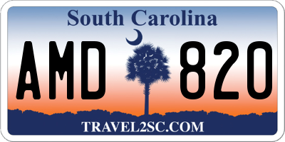 SC license plate AMD820