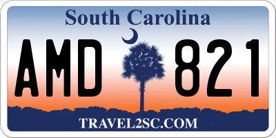 SC license plate AMD821