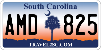 SC license plate AMD825