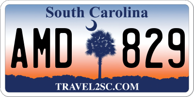 SC license plate AMD829