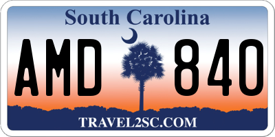 SC license plate AMD840