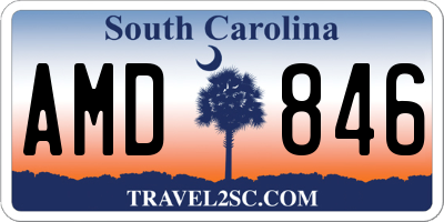 SC license plate AMD846