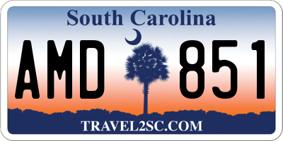 SC license plate AMD851