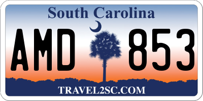 SC license plate AMD853