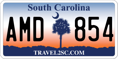SC license plate AMD854