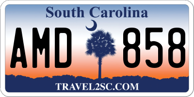 SC license plate AMD858