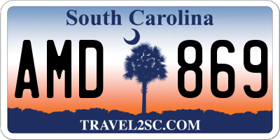 SC license plate AMD869