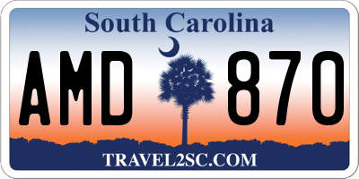 SC license plate AMD870