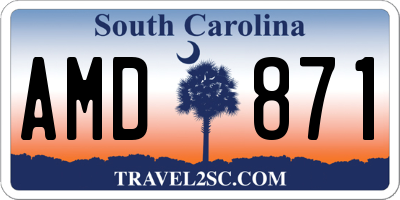 SC license plate AMD871