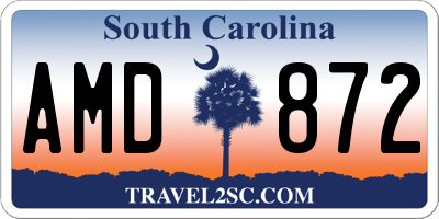 SC license plate AMD872