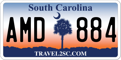 SC license plate AMD884