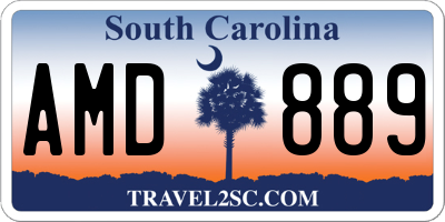 SC license plate AMD889