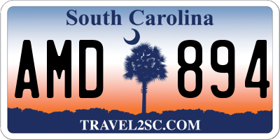 SC license plate AMD894