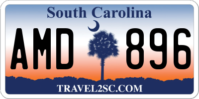 SC license plate AMD896