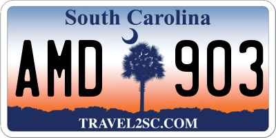 SC license plate AMD903