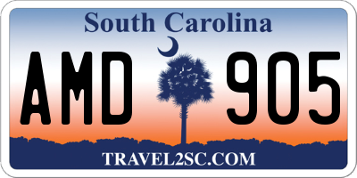 SC license plate AMD905