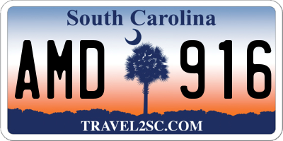 SC license plate AMD916