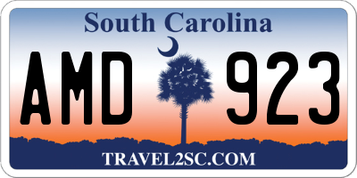 SC license plate AMD923