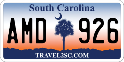 SC license plate AMD926