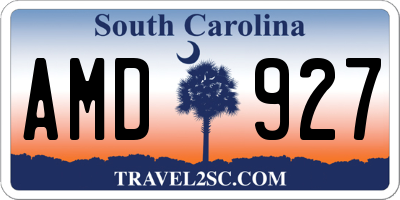 SC license plate AMD927