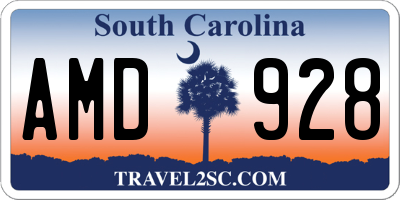 SC license plate AMD928