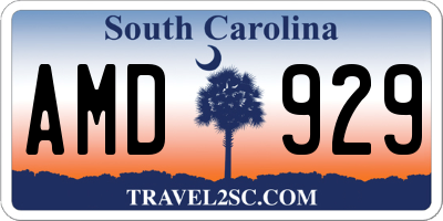 SC license plate AMD929